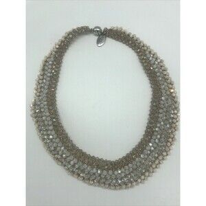 Rush By Dennis & Charles Multi- Faceted Glass Beads Pink Gray champane Chocker